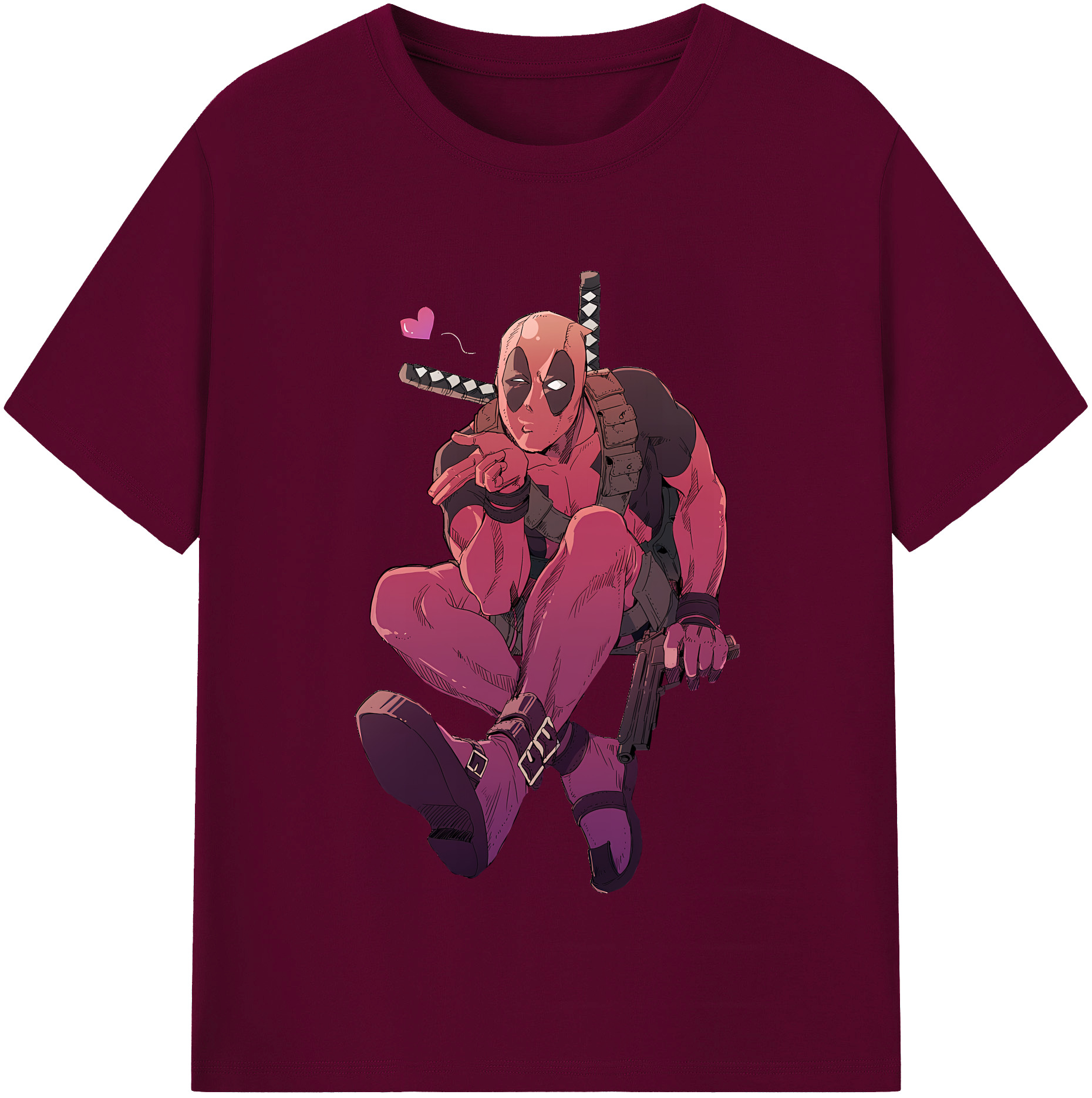 （画像用） Deadpool デッドプール レディースカジュアルプリントTシャツ（綿100％）